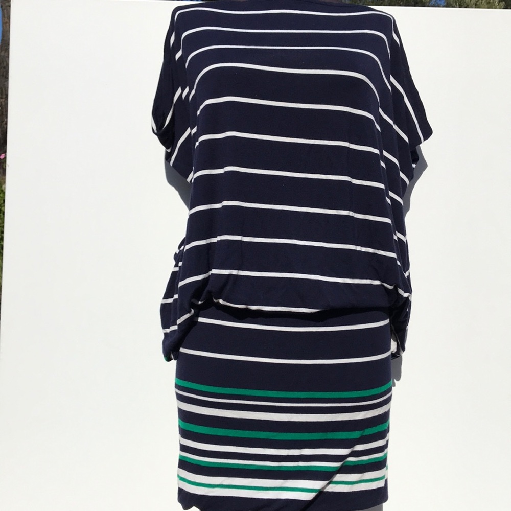 Navy Blue Stripe Mini Dress